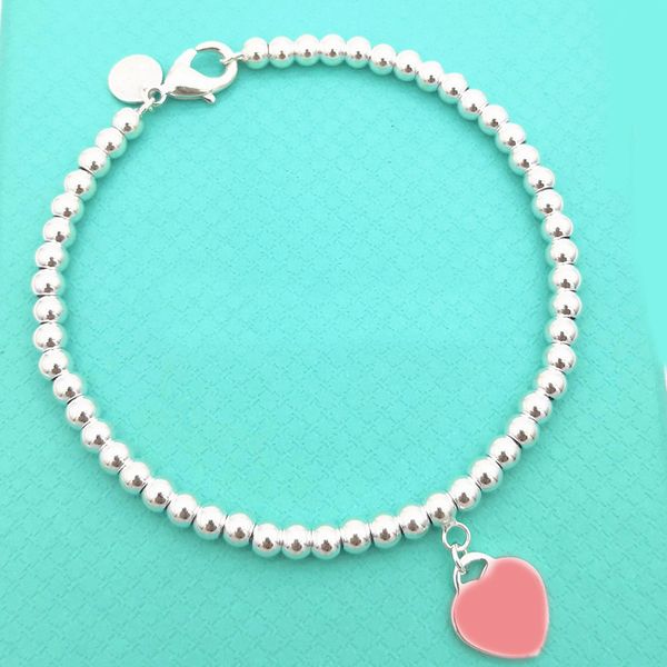 925 sterling silver designer jewlery bracelets ball heart brand bracelet for women luxury brand return tif logo tag bracelets 4mm beads chai, Black
925 sterling silver designer jewlery bracelets ball heart brand bracelet for women luxury brand return tif logo tag bracelets 4mm beads chai, Black