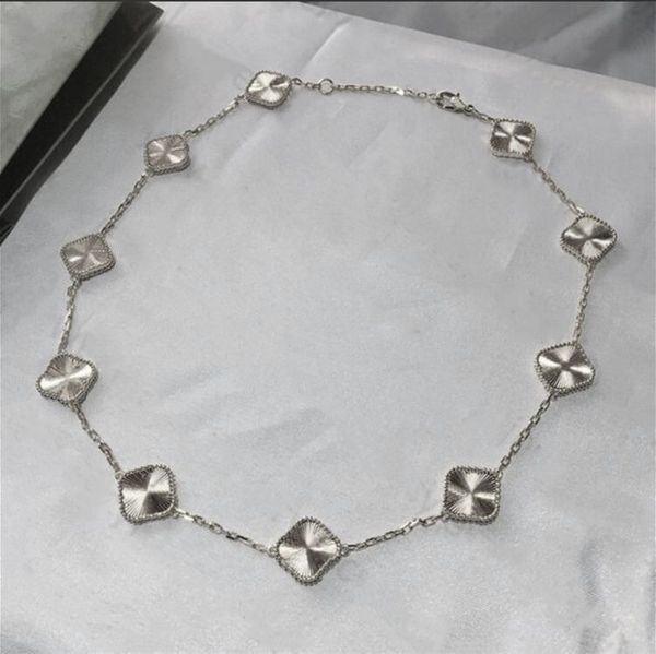 fashion classic four leaf cleef clover necklace long ten motifs bracelet 10 flowers pendant mother-of-pearl van for women&girl valentine, Silver
fashion classic four leaf cleef clover necklace long ten motifs bracelet 10 flowers pendant mother-of-pearl van for women&girl valentine, Silver