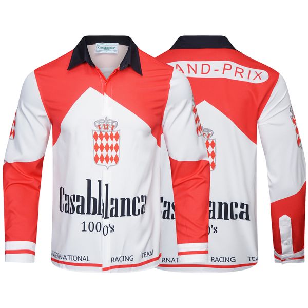 mens shirt classic casablanca shirts fancy shirt fashion long sleeve t-shirt j26j, White;black