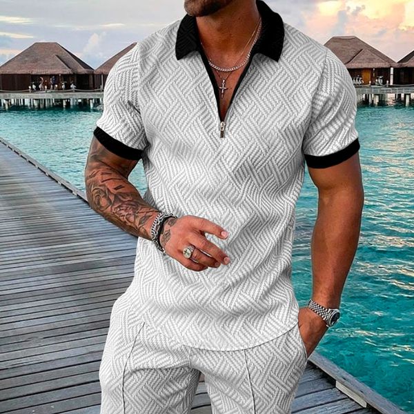 men's tracksuits summer men's polo set men's solid v-neck zipper short sleeve polo shirttwo piece men's casual set 23033, Gray
men's tracksuits summer men's polo set men's solid v-neck zipper short sleeve polo shirttwo piece men's casual set 23033, Gray