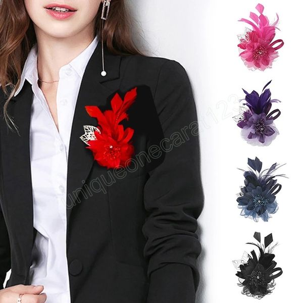 women lace flower brooches pin feather fabric broohes ladies fashion clothing decoration wedding party jewelry accessories, Gray
women lace flower brooches pin feather fabric broohes ladies fashion clothing decoration wedding party jewelry accessories, Gray