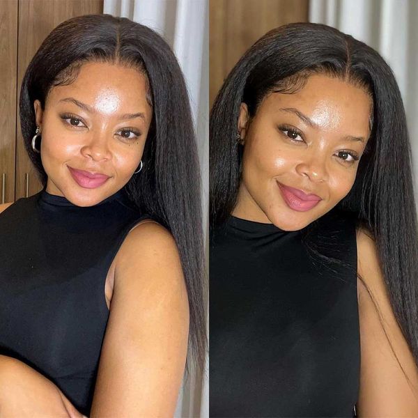 kinky straight frontal wig brazilian transparent lace front human hair wigs for women virgin lace closure wigs, Black;brown
kinky straight frontal wig brazilian transparent lace front human hair wigs for women virgin lace closure wigs, Black;brown