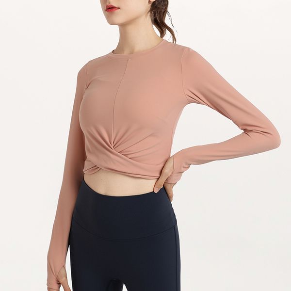 luxury women's yoga suit open bellybutton sports t-shirt long sleeve mid split baring quick drying running casual fitness suit designer
luxury women's yoga suit open bellybutton sports t-shirt long sleeve mid split baring quick drying running casual fitness suit designer