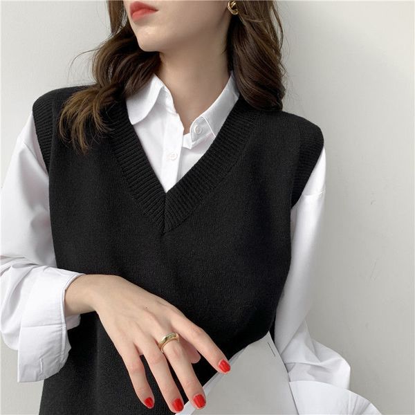 women's vests women's sweater vest autumn and winter korean loose black v-neck knitted vest sleeveless sweater women's 230330, Black;white
women's vests women's sweater vest autumn and winter korean loose black v-neck knitted vest sleeveless sweater women's 230330, Black;white