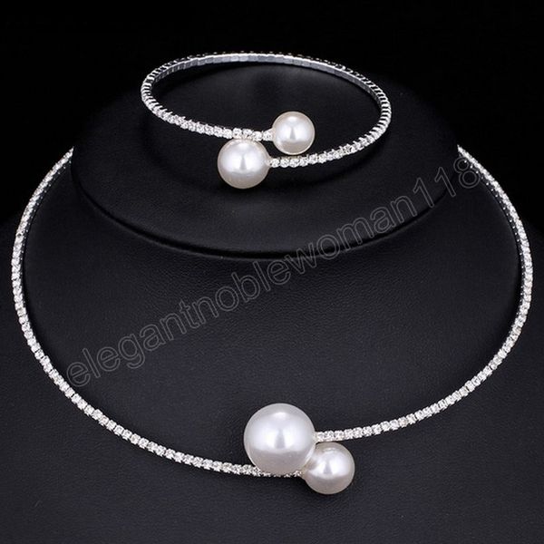 fashion crystal rhinestone necklaces bracelet girls adjustable imitation pearls choker bangle women wedding party jewelry gifts, Silver
fashion crystal rhinestone necklaces bracelet girls adjustable imitation pearls choker bangle women wedding party jewelry gifts, Silver