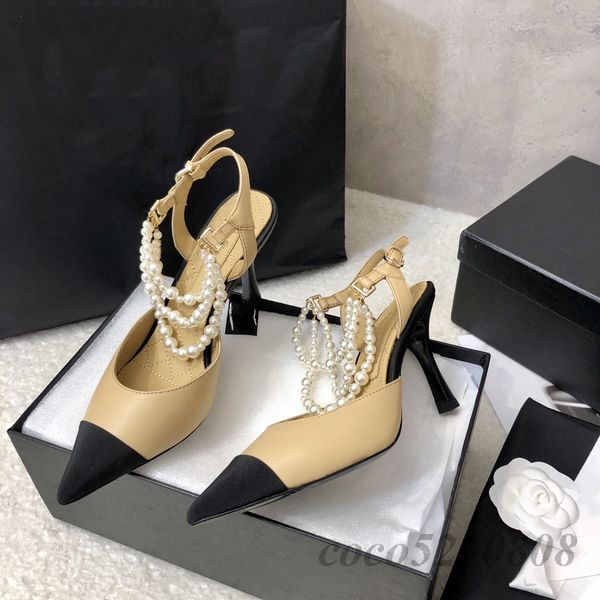 luxury designer party dress shoes fashion genuine leather sandals super high heels pearls chain pumps slingbacks design female feetwear shoe, Black
luxury designer party dress shoes fashion genuine leather sandals super high heels pearls chain pumps slingbacks design female feetwear shoe, Black