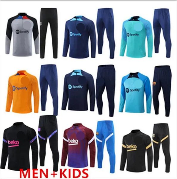 Image of Ansu Fati Camisetas De Kit Football 22/23 Men and Kids Tracksuit Barca Set Adult Boys Griezmann F. De Jong Training Suit Jacket