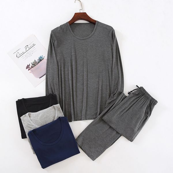 men's sleepwear spring/autumn men's modal viscose thin long sleeve pants air conditioned pajamas pullover solid color set summer, Black;brown
men's sleepwear spring/autumn men's modal viscose thin long sleeve pants air conditioned pajamas pullover solid color set summer, Black;brown
