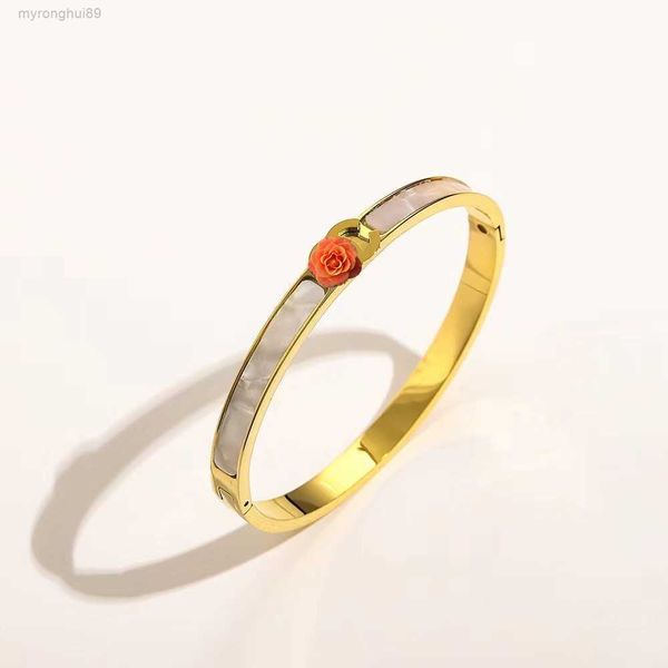 bangle shell titanium steel bracelet colorless women's new rose opening fashion trend plating jewelry white gmx6, Black
bangle shell titanium steel bracelet colorless women's new rose opening fashion trend plating jewelry white gmx6, Black