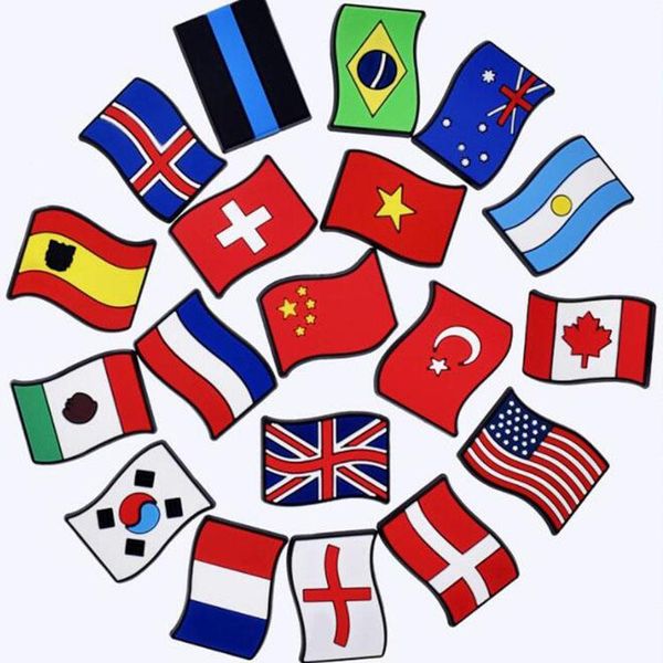 wholesale muti national flag shoe deocrations charm parts accessories for croc charms clog bracelet wristband buckle buttons wja, Silver
wholesale muti national flag shoe deocrations charm parts accessories for croc charms clog bracelet wristband buckle buttons wja, Silver