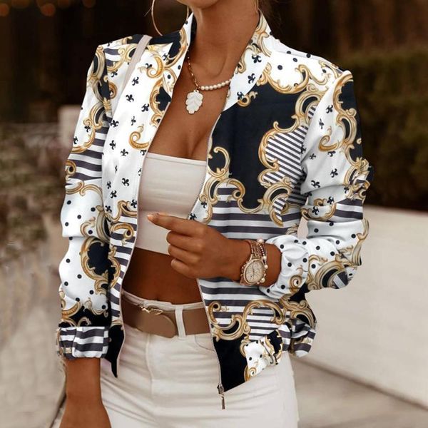 jackets 2022 spring autumn casual thin jacket vintage print women fashion long sleeve zipper ladies jackets coat woman veste femme, Black;brown
jackets 2022 spring autumn casual thin jacket vintage print women fashion long sleeve zipper ladies jackets coat woman veste femme, Black;brown