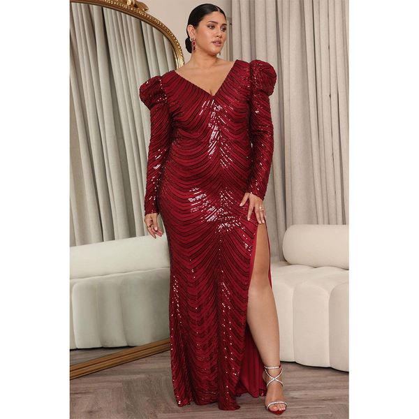 plus size dresses size elegant lady party fashion sequin maxi burgundy long sleeve prom evening for women 230330, Black
plus size dresses size elegant lady party fashion sequin maxi burgundy long sleeve prom evening for women 230330, Black