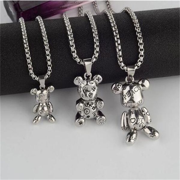 rotatable bear doll pendant stainless steel necklace men and women hip-hop personality simple cartoon sweater chain gc2008, Silver
rotatable bear doll pendant stainless steel necklace men and women hip-hop personality simple cartoon sweater chain gc2008, Silver