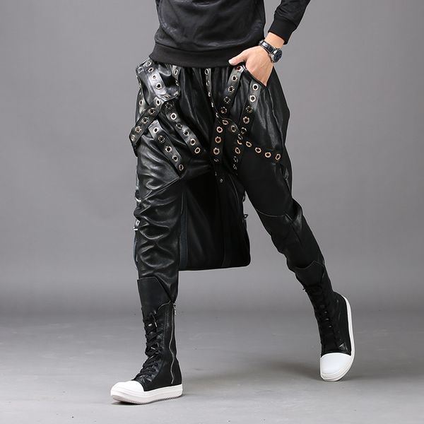 men's jeans fashion black joggers tight youth harem pants men slim korean motorcycle leather pu autumn winter rivets trousers 230330, Blue
men's jeans fashion black joggers tight youth harem pants men slim korean motorcycle leather pu autumn winter rivets trousers 230330, Blue