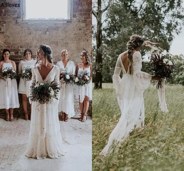stylish lace bohemian a line wedding dress rustic country v neck long sleeves bridal gowns open back wedding shower long robes reception dre, White
stylish lace bohemian a line wedding dress rustic country v neck long sleeves bridal gowns open back wedding shower long robes reception dre, White