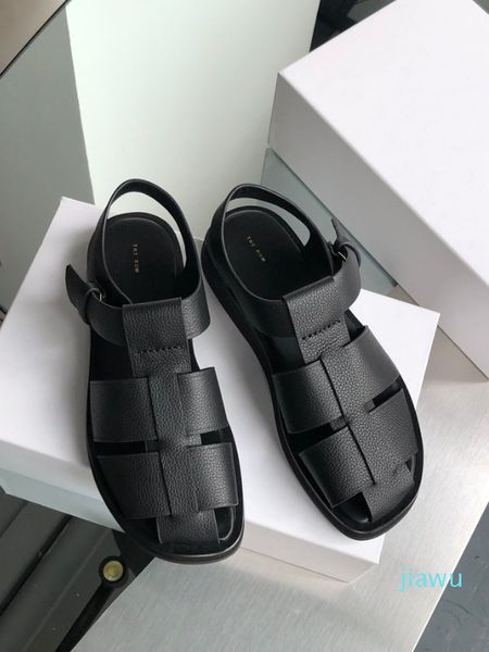 women shoes the row fisherman sandals original box genuine real calfskin leather seamless strap construction and covered adjustable buckle c, Black
women shoes the row fisherman sandals original box genuine real calfskin leather seamless strap construction and covered adjustable buckle c, Black