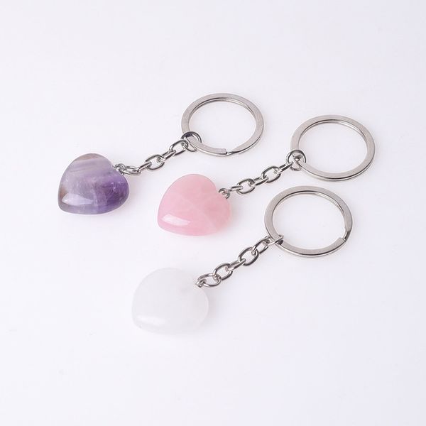natural crystal stone 20mm heart amethyst rose quartz key rings keychain bag pendant car decor key chain keyholder, Slivery;golden
natural crystal stone 20mm heart amethyst rose quartz key rings keychain bag pendant car decor key chain keyholder, Slivery;golden