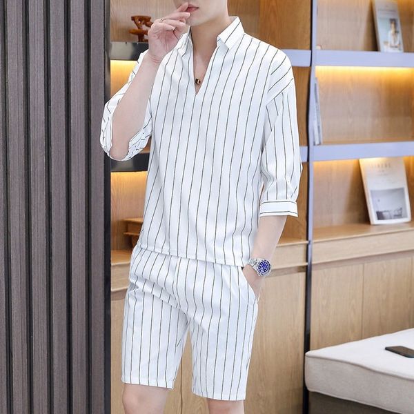 men's tracksuits 2-piece men's fashion vertical stripe pattern casual wear summer men's shorts set street fashion 230330, Gray
men's tracksuits 2-piece men's fashion vertical stripe pattern casual wear summer men's shorts set street fashion 230330, Gray