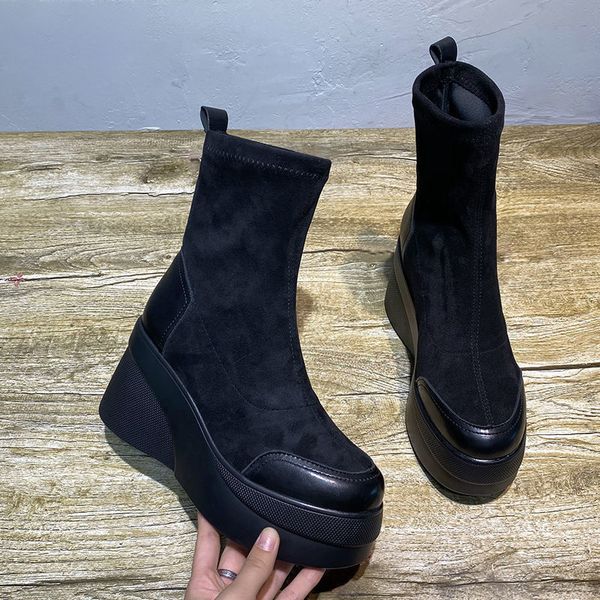 boots autumn spring women shoes woman platform fashion round toe ankle winter elastic black wedge comfortable botas 230330
boots autumn spring women shoes woman platform fashion round toe ankle winter elastic black wedge comfortable botas 230330