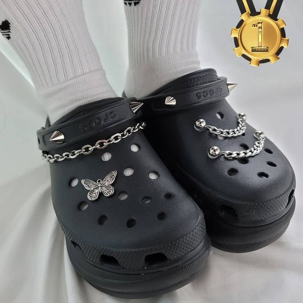 shoe parts accessories punk metal chain croc charms designer diy butterfly shoes decaration for hip-hop style clogs kids women girls gifts 2, White;pink
shoe parts accessories punk metal chain croc charms designer diy butterfly shoes decaration for hip-hop style clogs kids women girls gifts 2, White;pink