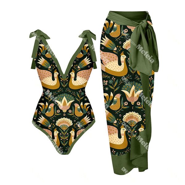 v neck slim swimwear bohemian style dress for women fashion vintage printed swimsuit two piece set beach clothing, White;black
v neck slim swimwear bohemian style dress for women fashion vintage printed swimsuit two piece set beach clothing, White;black