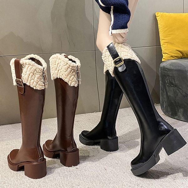 boots women knee high chelsea winter warm furry casual shoes female heels zippers ladies western long 230330, Black
boots women knee high chelsea winter warm furry casual shoes female heels zippers ladies western long 230330, Black