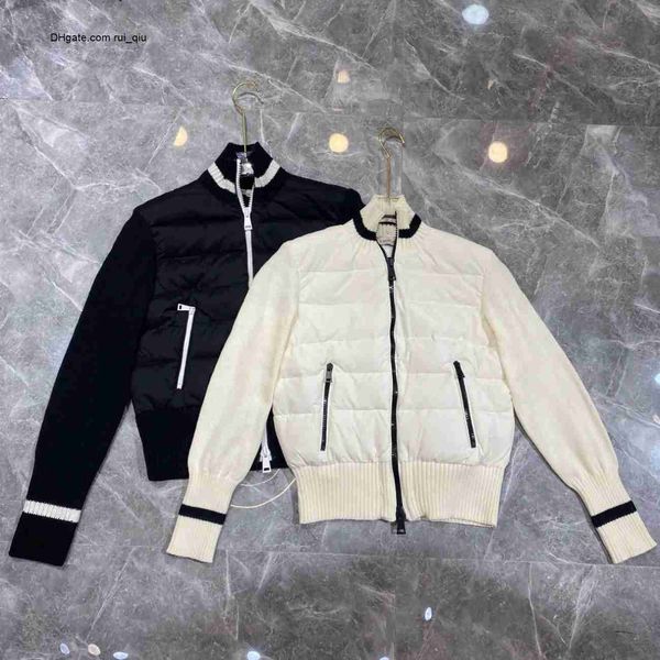 womens designer down knit stitching embroidered letter badge girl parkas hit the color women's coats, Black
womens designer down knit stitching embroidered letter badge girl parkas hit the color women's coats, Black