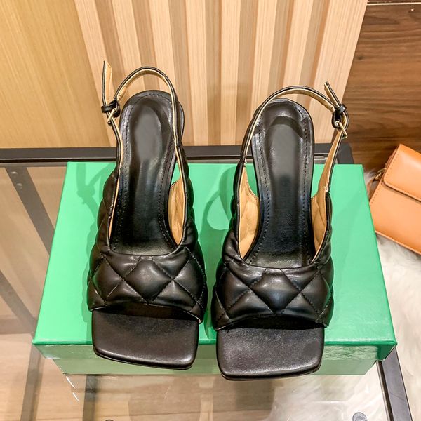 women stilettos sandals luxury designer diamond lattice soft high heeled shoes massage sole, Black
women stilettos sandals luxury designer diamond lattice soft high heeled shoes massage sole, Black