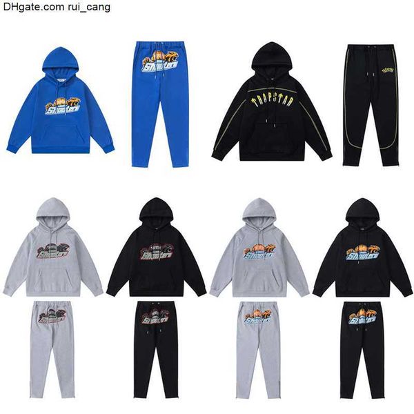 tracksuits mens trapstar tiger head trapstar shooters track suit towel embroidery womens fleece tracksuit hoodies pants sets, Gray 
tracksuits mens trapstar tiger head trapstar shooters track suit towel embroidery womens fleece tracksuit hoodies pants sets, Gray