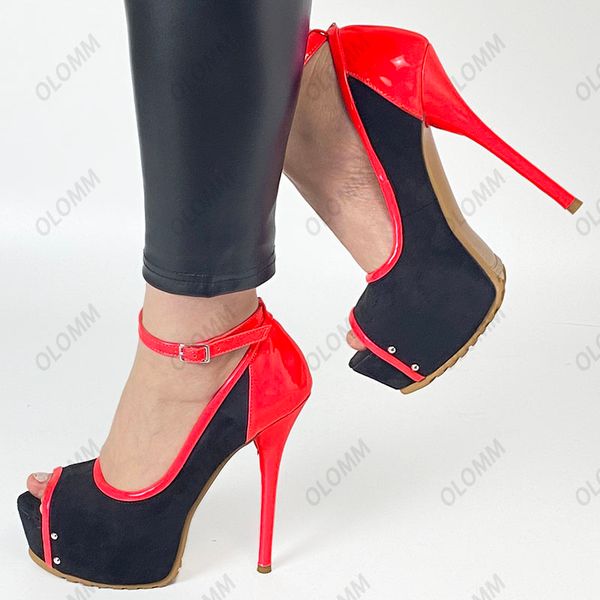 olomm new women platform pumps ankle strap faux suede stiletto heels peep toe beautiful fuchsia party shoes ladies size 5-20, Black
olomm new women platform pumps ankle strap faux suede stiletto heels peep toe beautiful fuchsia party shoes ladies size 5-20, Black