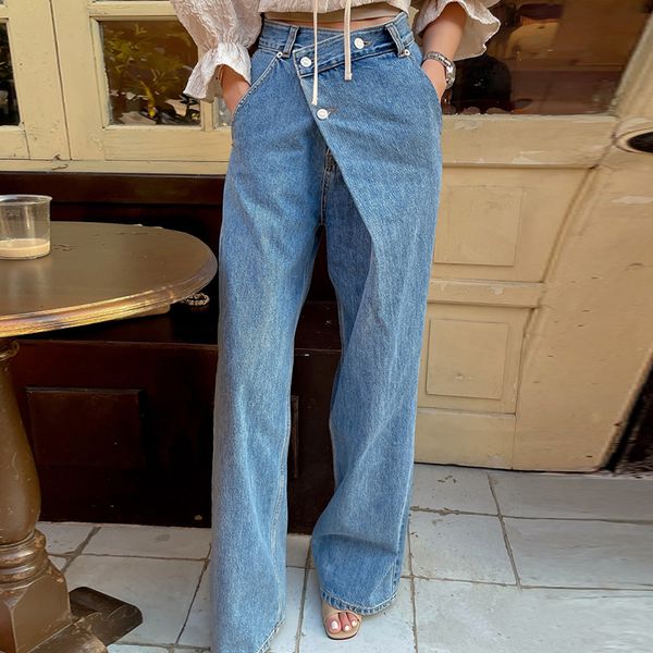 women's jeans superaen korean fashion autumn retro high waist irregular buckle design fashion wide leg jeans women's pants 230330, Blue
women's jeans superaen korean fashion autumn retro high waist irregular buckle design fashion wide leg jeans women's pants 230330, Blue