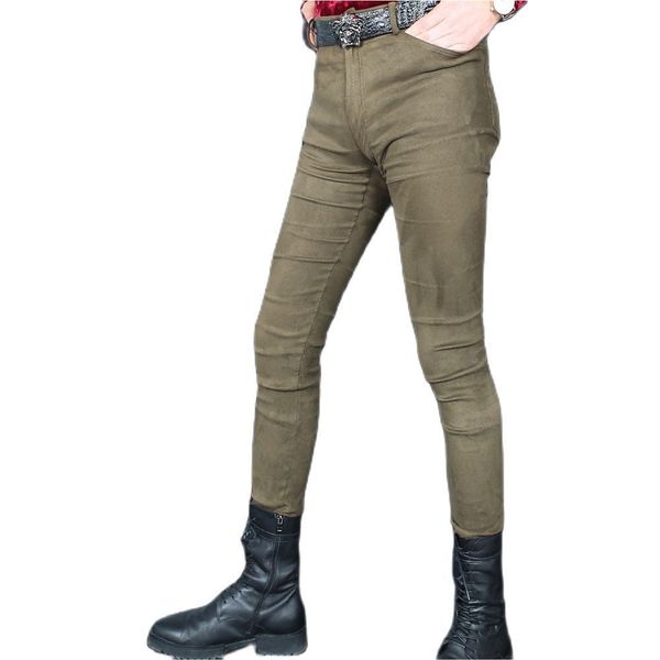 men's jeans faux suede nubuck velvet leather pencil pants autumn winter light fleece warm trousers tight elastic spodnie mens leggings, Blue
men's jeans faux suede nubuck velvet leather pencil pants autumn winter light fleece warm trousers tight elastic spodnie mens leggings, Blue