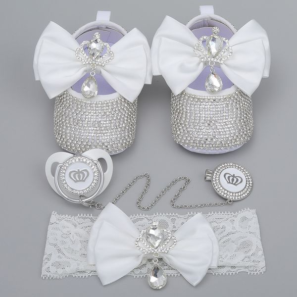 first walkers 3 piece/set of luxury baby shoes with a crown and soft soles first mover pacifier headband princess shoes crystal diamond baby
first walkers 3 piece/set of luxury baby shoes with a crown and soft soles first mover pacifier headband princess shoes crystal diamond baby