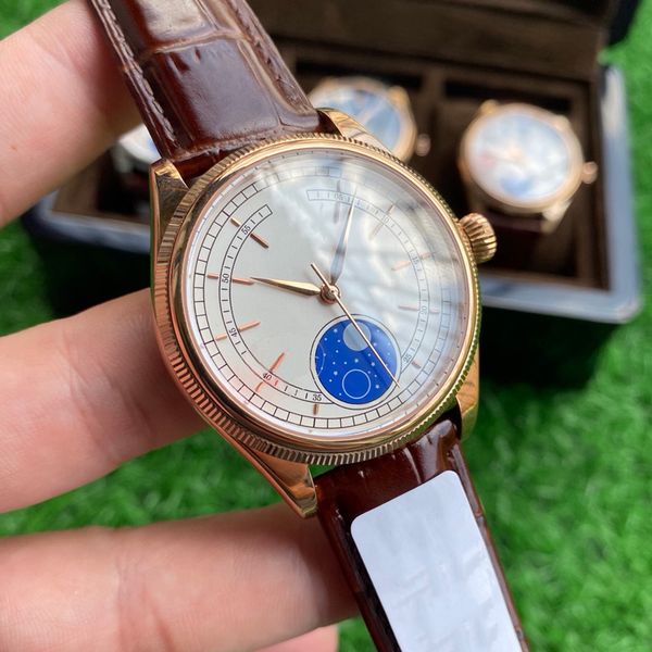men watch 40mm automatic mechanical movement watch business waterproof leather designer watches montre luxe, Slivery;brown
men watch 40mm automatic mechanical movement watch business waterproof leather designer watches montre luxe, Slivery;brown