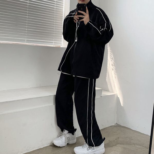 men's tracksuits black track set men's fashion casual long sleeve jacket/men's two piece loose oversized men's set -2xl, Gray
men's tracksuits black track set men's fashion casual long sleeve jacket/men's two piece loose oversized men's set -2xl, Gray