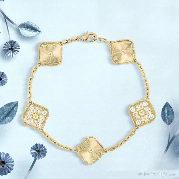 vintage sweet van clover charm bracelets motif 5 pendants bracelet classic designer jewelry bangle chain 18k gold flower cleef mother of pea, Golden;silver
vintage sweet van clover charm bracelets motif 5 pendants bracelet classic designer jewelry bangle chain 18k gold flower cleef mother of pea, Golden;silver