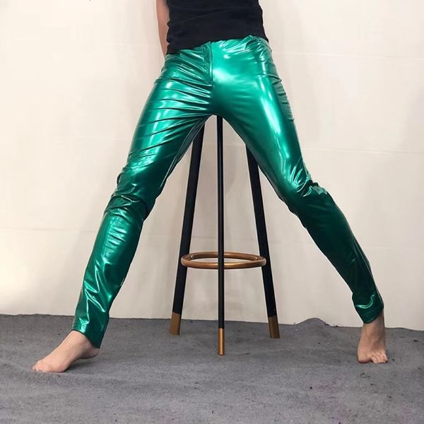 men's jeans shinny leather pants nightclub ds costumes antibright pu purple tight stretch trousers men motorcycle 230330, Blue
men's jeans shinny leather pants nightclub ds costumes antibright pu purple tight stretch trousers men motorcycle 230330, Blue