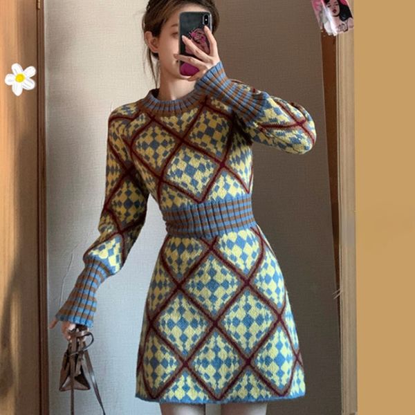 casual dresses women's waist and thin temperature bottom year's thick sweater knit dress autumn and winter o-neck 230330, Black;gray
casual dresses women's waist and thin temperature bottom year's thick sweater knit dress autumn and winter o-neck 230330, Black;gray