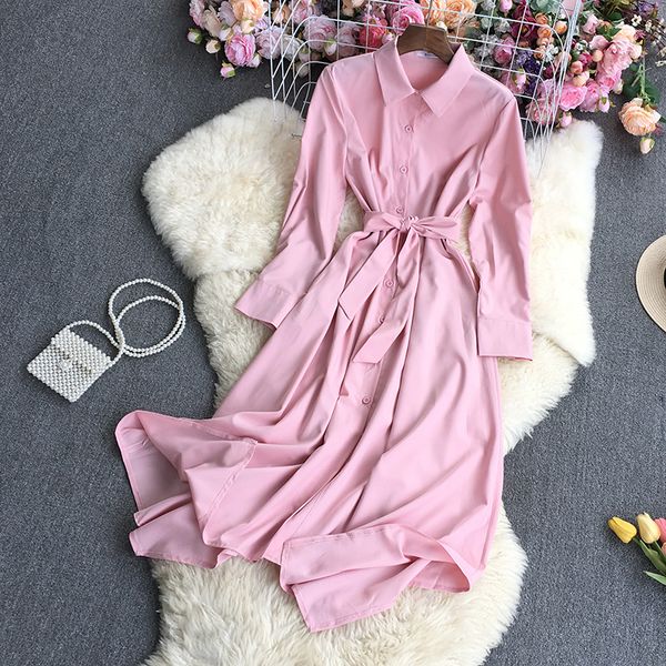 temperament solid color irregular shirt dress women autumn lace up waist slim vestidos lapel single breasted dresses 2023, Black;gray
temperament solid color irregular shirt dress women autumn lace up waist slim vestidos lapel single breasted dresses 2023, Black;gray