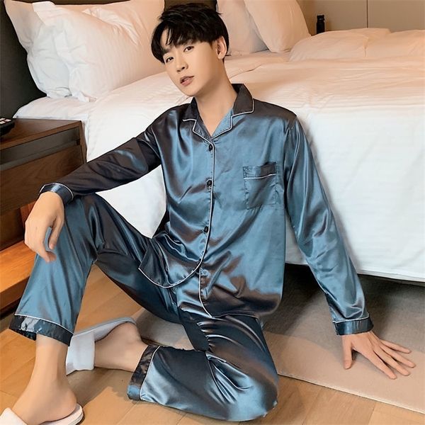 men's sleepwear men's pajamas household clothing silk satin pajama sets long button down pajamas pants oversized casual wear pjs 2, Black;brown
men's sleepwear men's pajamas household clothing silk satin pajama sets long button down pajamas pants oversized casual wear pjs 2, Black;brown