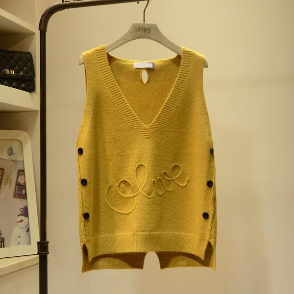 women's vests korea full color v-neck solid sweater tank women's clothing autumn/winter button panel loose sleeveless jumper 23033, Black;white
women's vests korea full color v-neck solid sweater tank women's clothing autumn/winter button panel loose sleeveless jumper 23033, Black;white