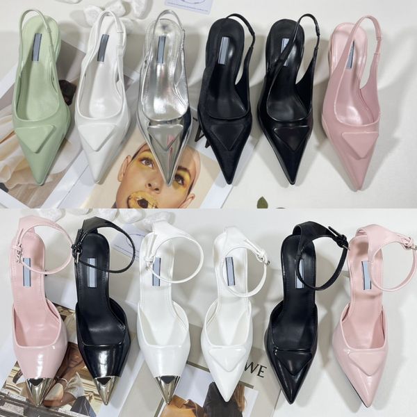 women designer dress shoes sandals 7cm 3cm kitten heels brushed leather slingback pumps triangle high heels logo luxurys leather mule slide, Black
women designer dress shoes sandals 7cm 3cm kitten heels brushed leather slingback pumps triangle high heels logo luxurys leather mule slide, Black