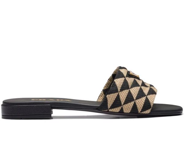 summer slipper slide women triangle sandal flats geometric logo-plaque slides embroidered fabric slip on sandals outdoor flat with box 35-42, Black
summer slipper slide women triangle sandal flats geometric logo-plaque slides embroidered fabric slip on sandals outdoor flat with box 35-42, Black