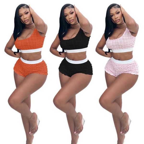 womens designer clothing tracksuits casual two piece outfits popcorn fabric sleeveless and shorts suits, White
womens designer clothing tracksuits casual two piece outfits popcorn fabric sleeveless and shorts suits, White