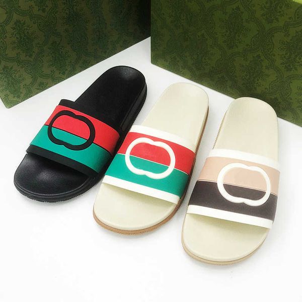 fashion designers sandals men striped rubber slides interlocking platform shoes flat beach slippers 35-46 with box no440, Black 
fashion designers sandals men striped rubber slides interlocking platform shoes flat beach slippers 35-46 with box no440, Black