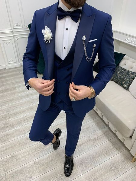 handsome navy blue wedding tuxedos 2023 for men jacket pant vest satin peak lapel formal man prom suits set bespoke party blazer boy friend, Black;gray
handsome navy blue wedding tuxedos 2023 for men jacket pant vest satin peak lapel formal man prom suits set bespoke party blazer boy friend, Black;gray