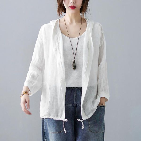 jackets literary cotton linen hooded jacket women's summer loose leisure thin sunscreen shirt versatile long sleeved cardigan top, Black;brown
jackets literary cotton linen hooded jacket women's summer loose leisure thin sunscreen shirt versatile long sleeved cardigan top, Black;brown