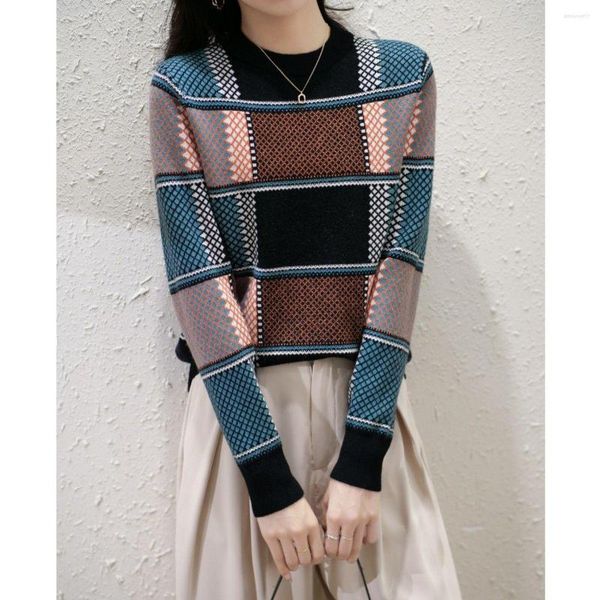women's sweaters british thick checks autumn and winter half turtleneck sweater loose bottoming shirt mother wear, White;black
women's sweaters british thick checks autumn and winter half turtleneck sweater loose bottoming shirt mother wear, White;black