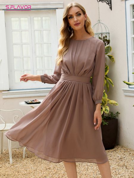 casual dresses s flavor women's brown chiffon casual midi dress elegant o-neck long sleeve pleated a-line vestidos 230330, Black;gray
casual dresses s flavor women's brown chiffon casual midi dress elegant o-neck long sleeve pleated a-line vestidos 230330, Black;gray