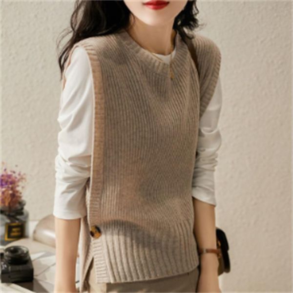 women's vests women's o-neck solid autumn fashion button design women's casual knitting prefabricated arrival soft and comfor, Black;white
women's vests women's o-neck solid autumn fashion button design women's casual knitting prefabricated arrival soft and comfor, Black;white